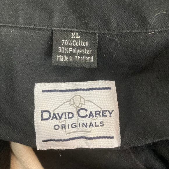 David Carey Bowling Shirt XL Black White Guitar Embroidery Hawaiian Retro Stripe - Picture 3 of 6